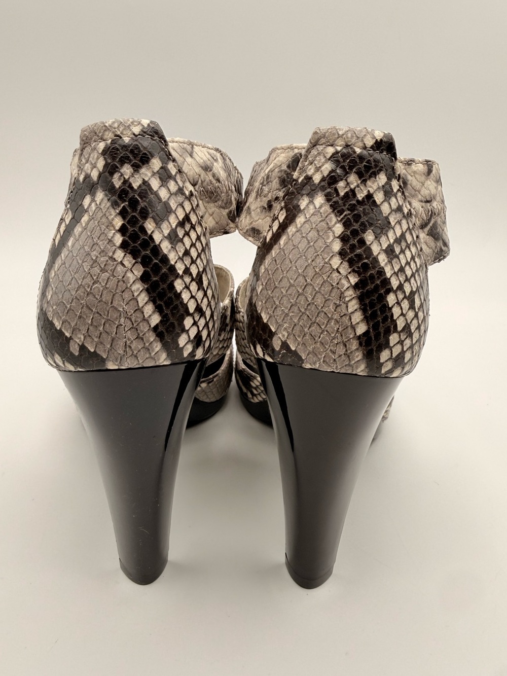 MICHAEL KORS Snakeskin Leather Strappy Platform Heels Size 11 - Picture 5 of 17